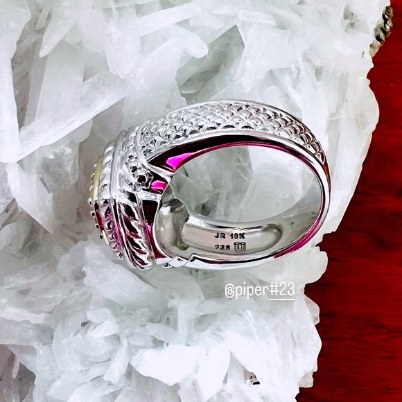 EUC Judith Ripka JR TWO Fontaine Diamond Signet Ring 7 - Picture 5 of 7